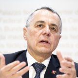 Ignazio Cassis a a insisté sur l'importance de protéger les travailleurs humanitaires dans les zones de crise (archives). KEYSTONE/ANTHONY ANEX